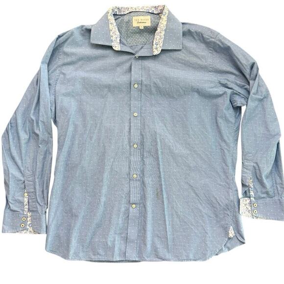 Ted Baker Endurance Men's Blue Long Sleeves Button Down Shirt Size 34/35 - Picture 1 of 5